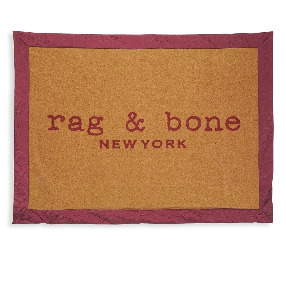 rag & bone Logo Wool Polyester Puffer Blanket 73.5"W x 54.25"L